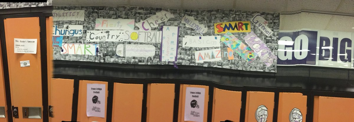 TriwayJH's tweet photo. Art students were tasked with using one word to describe themselves as a Triway Titan. Their individuality and creativity helps show #theTriwayDifference in our hallways every day. #TakingStepsToLeadership https://t.co/xHzGcdYV7M