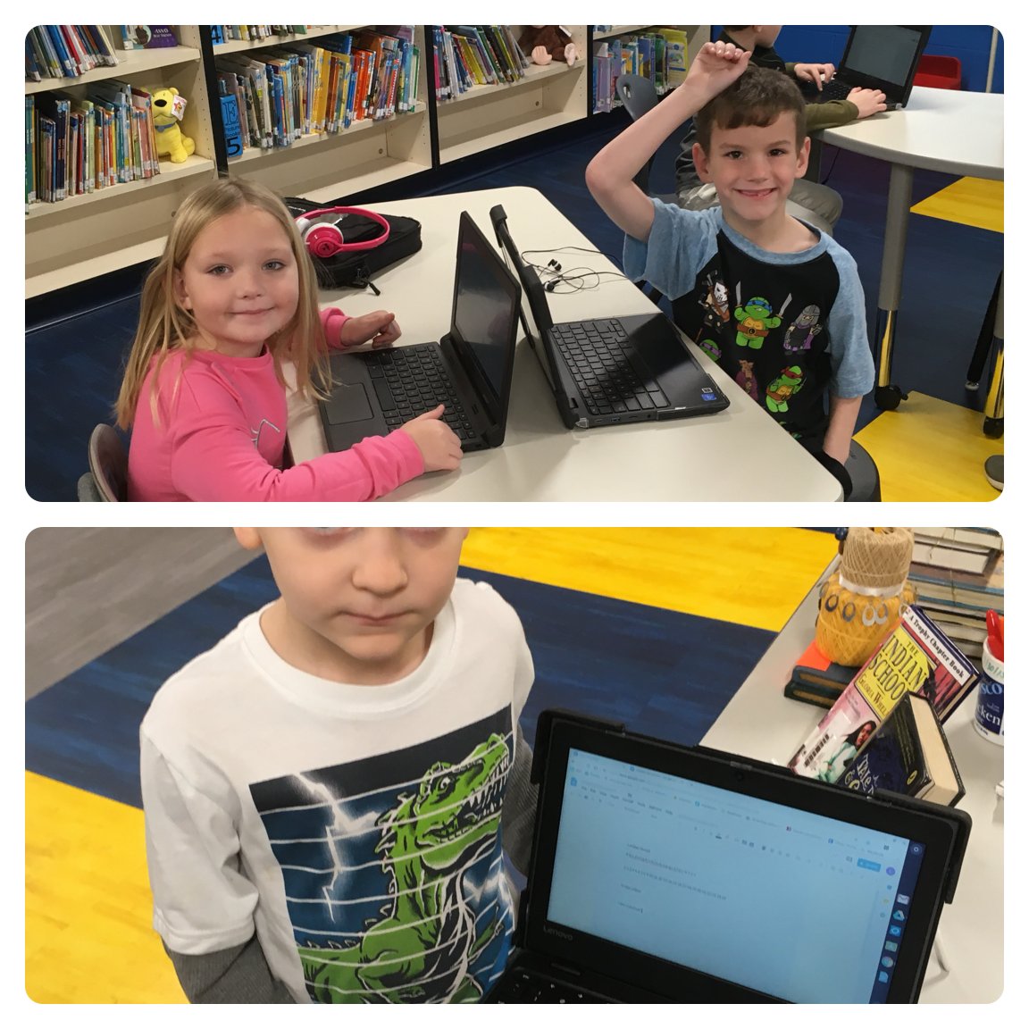 How do you create a document?  Ask a kindergartener or first grader! They opened a new doc on Google and typed their name, abcs, numbers, color words and a sentence. Lots of practice with the space bar and shift keys!  They even built a snowman. #SuccessDriven <a href="/messhiners/">Manchester Shiners</a>