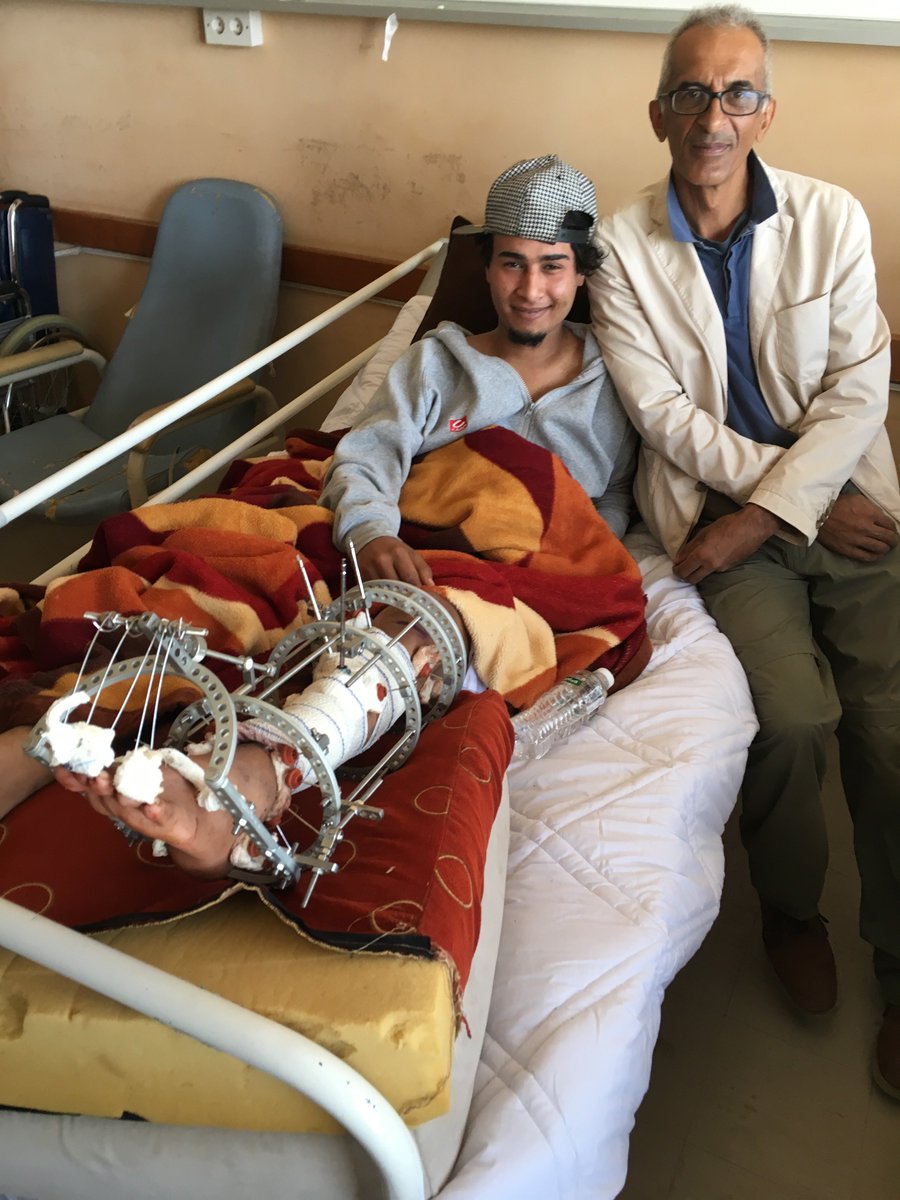 orthosak's tweet photo. 18 year Libyan who has bone loss of his tibia due to gunshot treated with a ring fixator.
MiST Foundation setting up LRU in Libya https://t.co/ONb9O5syKI