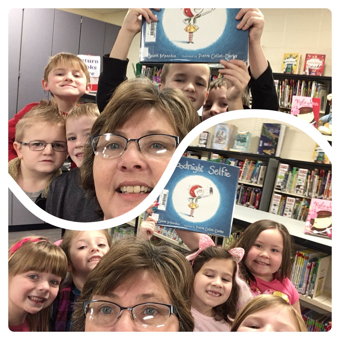 The students read this book in the library today at Manchester Elementary and then took a selfie.  Goodnight Selfie.  <a href="/messhiners/">Manchester Shiners</a> #SuccessDriven #SDDigCit