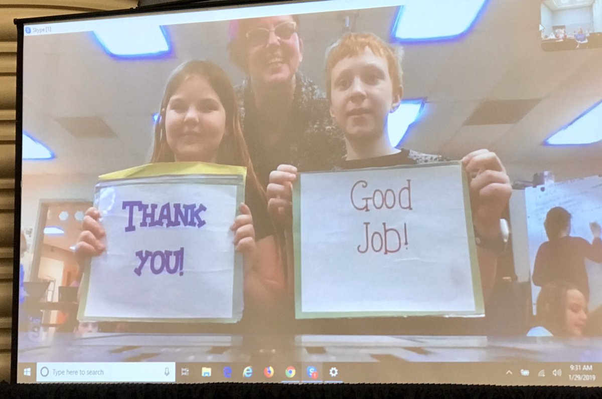 kgamez84's tweet photo. @lleist77 and I had so much fun doing #mysteryskype with these 5th graders in the Midwest. Can’t wait to connect with high school students globally. Thank you @gruffcorn13 @techamys @gshswarriors #FETC https://t.co/K8M6vs6jaD