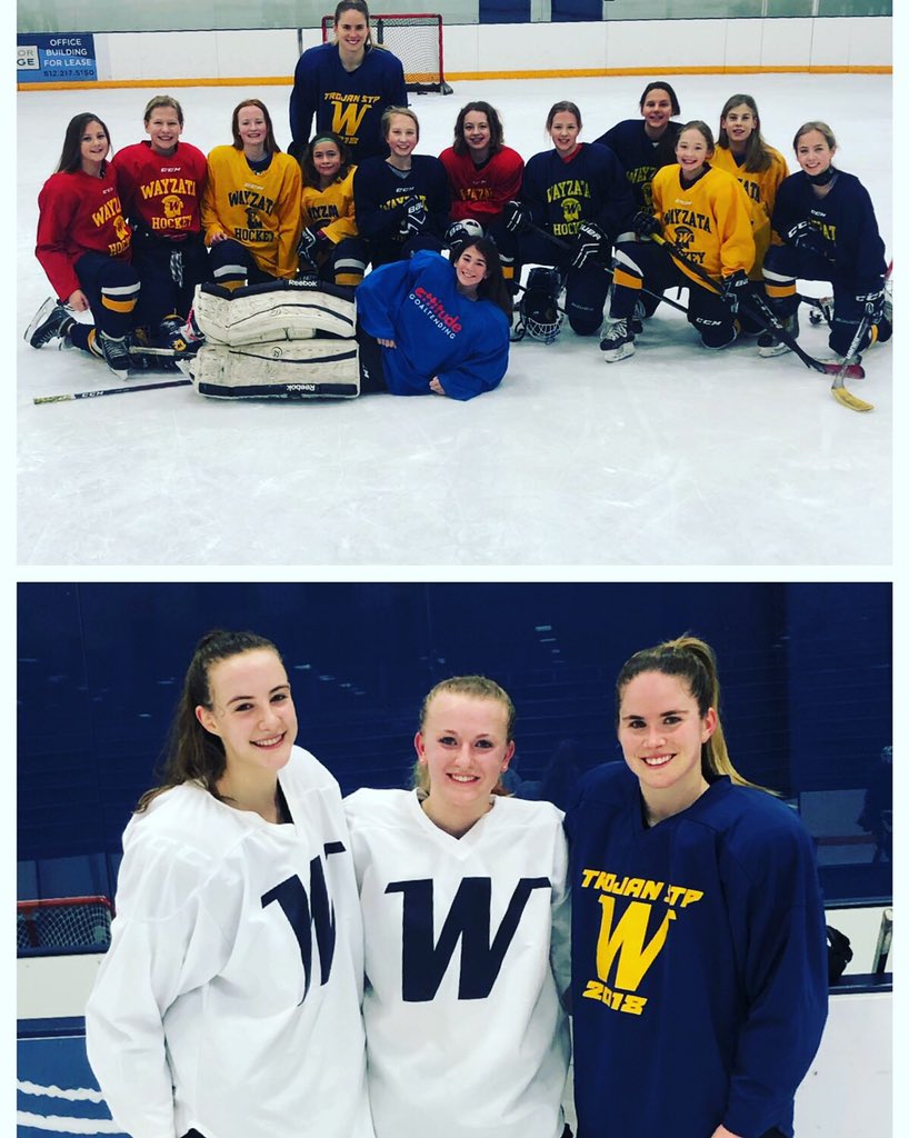 Thanks to <a href="/DaniCam9/">Dani Brodzinski (Cameranesi)</a> for coming out this am to skate with <a href="/WayzataVSquad/">Wayzata Girls Hockey</a> current players <a href="/sophieurban4/">Sophie Urban</a> and <a href="/sloanematthews/">Sloane Matthews</a> as well as some future Trojans!  Dani is an amazing mentor and role model to young girls in the <a href="/mystateofhockey/">State of Hockey</a> #USWNT