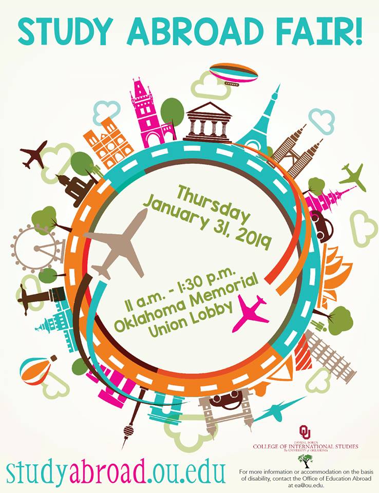 Join us on Thursday in the OMU lobby for our #StudyAbroad Fair! Gather information on OU's wide range of options &amp; plan ahead for your international experience. #OUabroad <a href="/oustudentlife/">OU Student Life</a> 🌎 ✈️