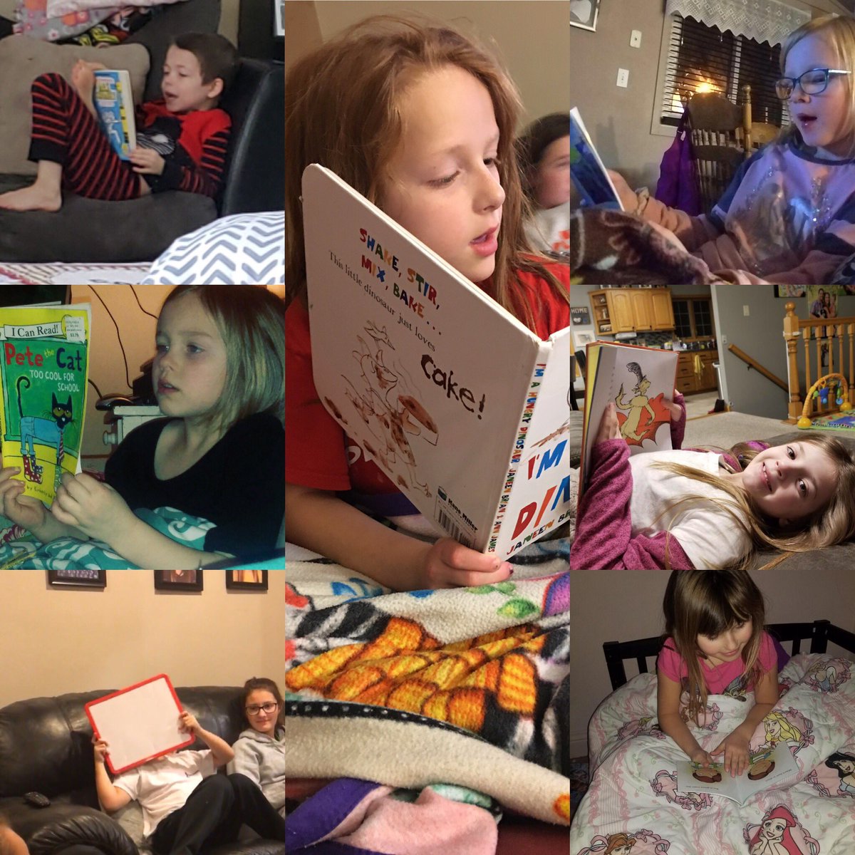 Challenged my students to find a comfy spot the next few days and read! Keep those pictures coming. #HuskyNProud