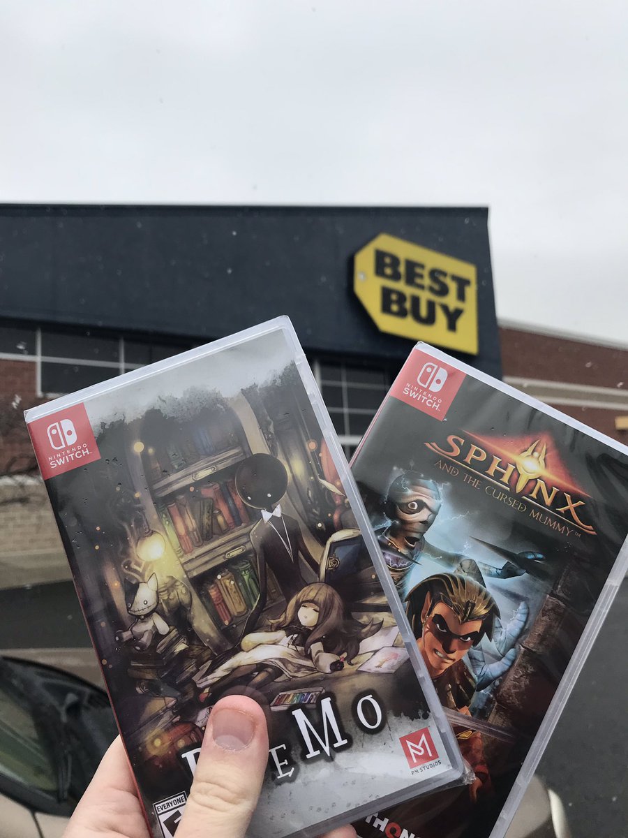JPSWITCHMANIA's tweet photo. There’s no amount of ❄️ that can stop me on new #Switch release day in #Switchuary! Very excited to try DEEMO from @PMStudiosUSA and Sphinx & the Cursed Mummy from @THQNordic.
What are you picking up? #SwitchCorps https://t.co/QevuMdyR8d