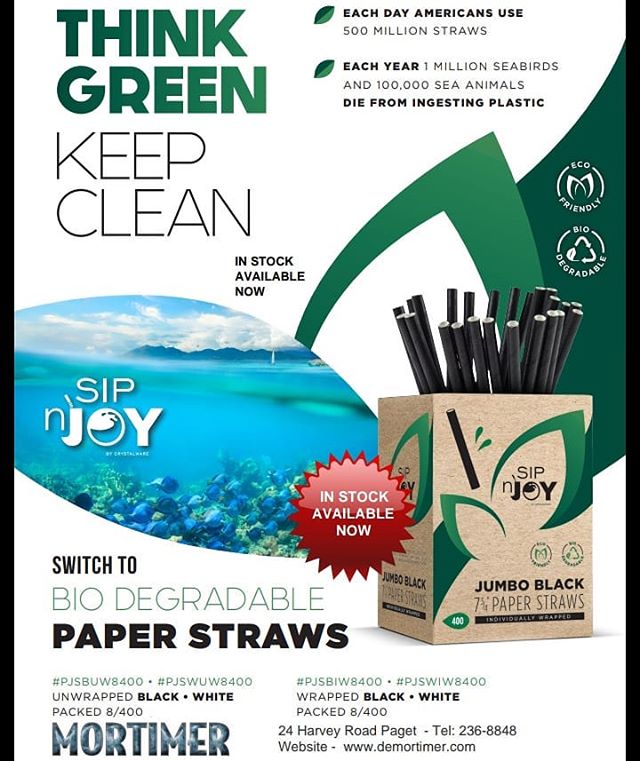 Paper straws now available at Mortimer!