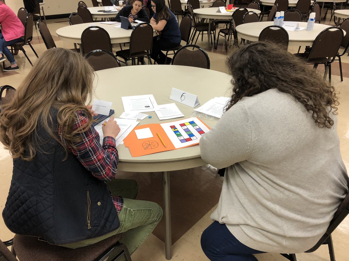 CyndiSmith17's tweet photo. First year teachers learning new station activities @abilene_isd #induction #engagement #differentiation https://t.co/duMwSlu6Dg
