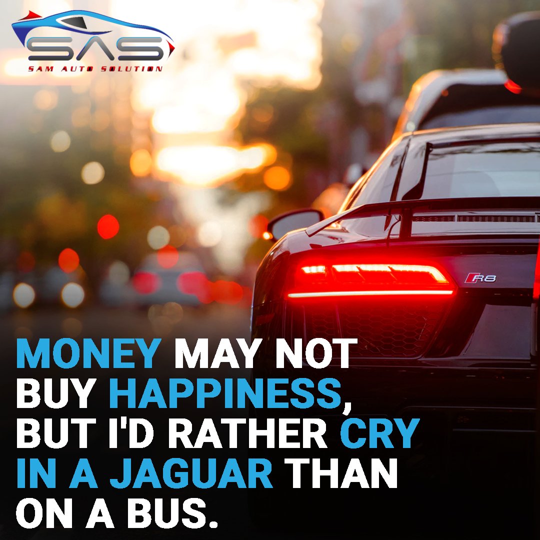 SamAutoSolution's tweet image. "Money may not buy happiness, but I'd rather cry in a Jaguar than on a bus." 🚗🚗😍😍 #car #usedcar #samautosolution #inspiration
