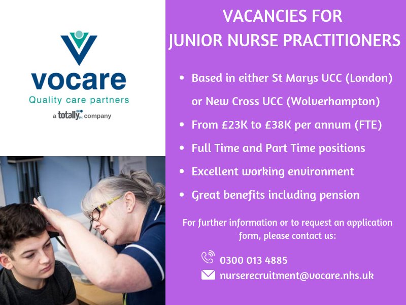 Take the next positive step in your Nursing career and join our Junior Nurse Practitioner team - roles available in London or Wolves today...