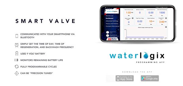 USWaterSystems's tweet photo. We bring the Best to the Best! Now we have Smart Water's Valves that communicates with your Smartphone via Bluetooth. Download the App Waterlogix - Available on Apple Store and Google play #water #smart #watersoftener #uswatersystems https://t.co/Uz46QveQSe
