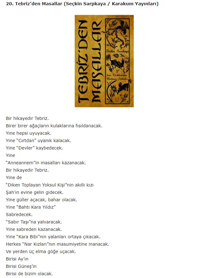 karakumkitap's tweet photo. @dadakitap “Ne okusam?” diye düşünenlere 20 kitap önerisinde Tebriz'den Masallar kitabımıza da yer vermiş
#tebrizdenmasallar #dadakitap #neokusam #karakumkitap https://t.co/JNSkNC0ttp