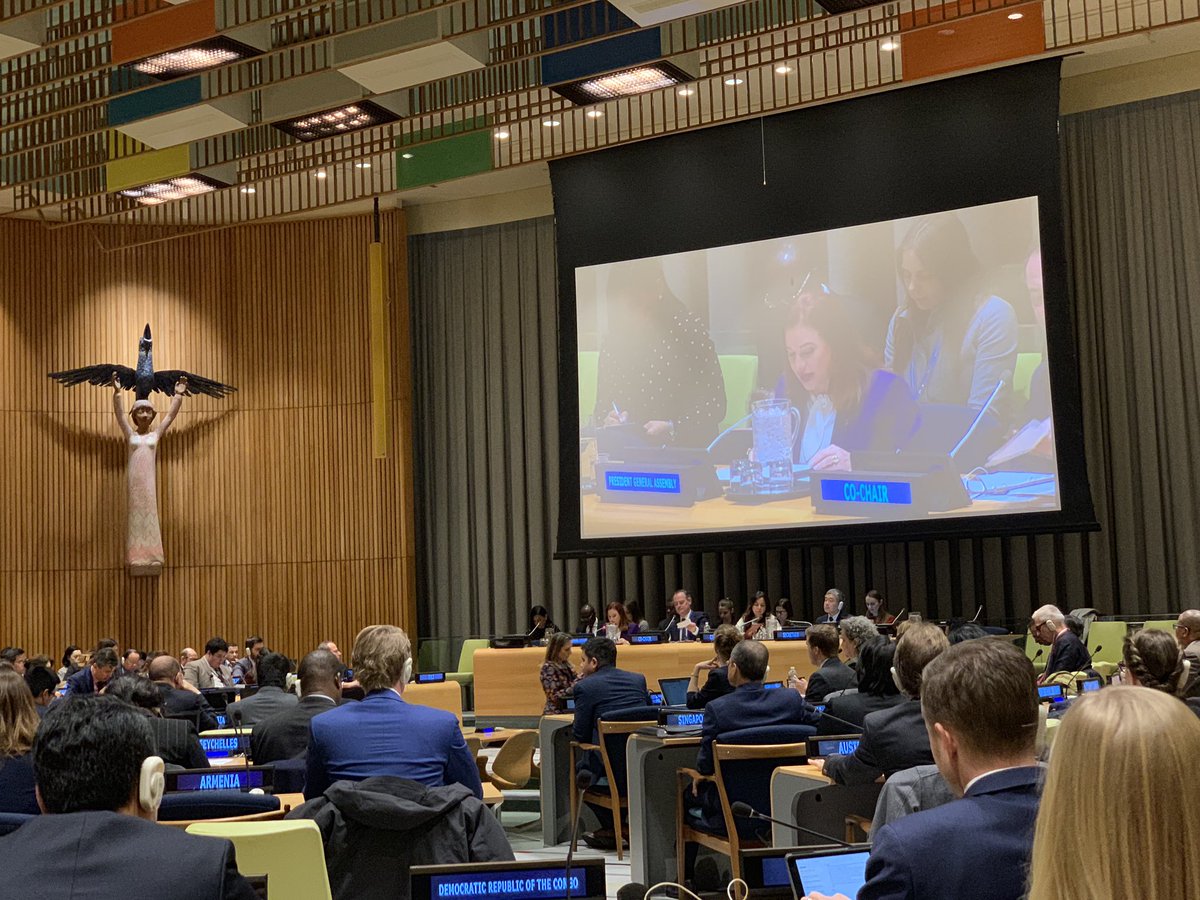 NoayanInNY's tweet image. The Intergovernmental Negotiations in Security Council Reform started this year&apos;s session with the speach of the President of the General Assembly, H. E. Ms. María Fernanda Espinosa Garcés and the guidance of the two Co-Chairs, Luxemburg and the United Arab Emirates #SCReform