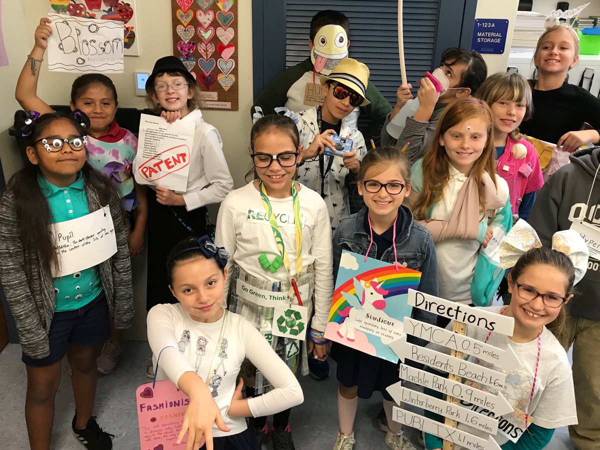 Fun with vocabulary words in Miss Jewett’s 4th grade class during Literacy Week.