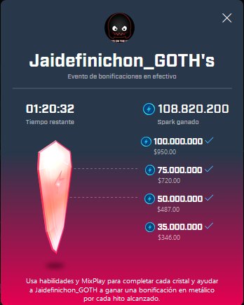 Recuerden que hoy a las 14:00Hrs (Chile) comenzaremos el desafio del cristal en Jaimefinichon (<a href="/WatchMixer/">Mixer</a>) para llenar el cristal en el menor tiempo posible.
¡VAMOS POR EL RECORD!
mixer.com/Jaidefinichon_…