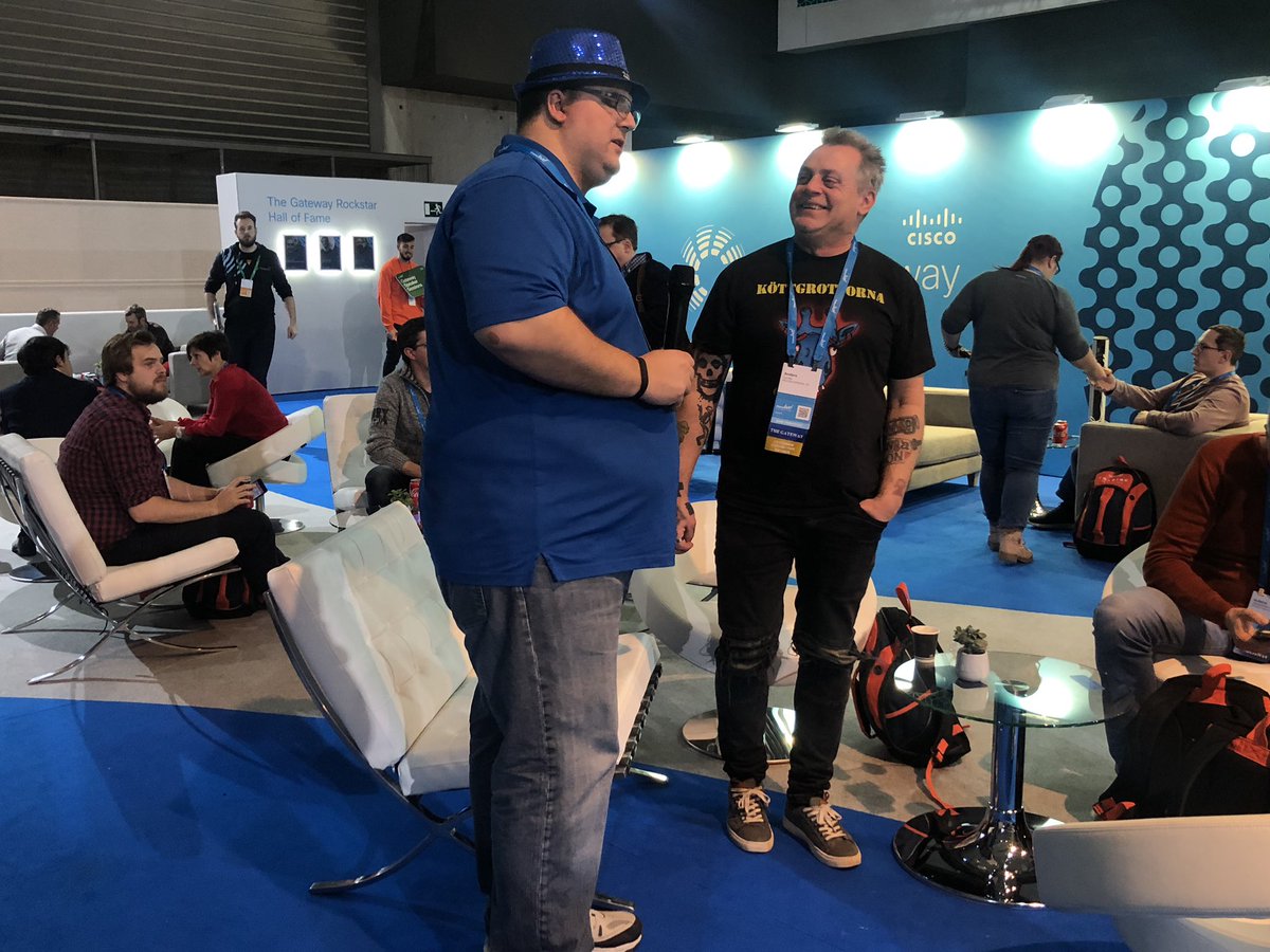 CiscoInsider's tweet photo. Our amazing US Gatewayer and CLEUR contest winner Justin @Skynet1514 meeting our new members! #CLEUR #CiscoGateway https://t.co/Yqmd9m4VcJ