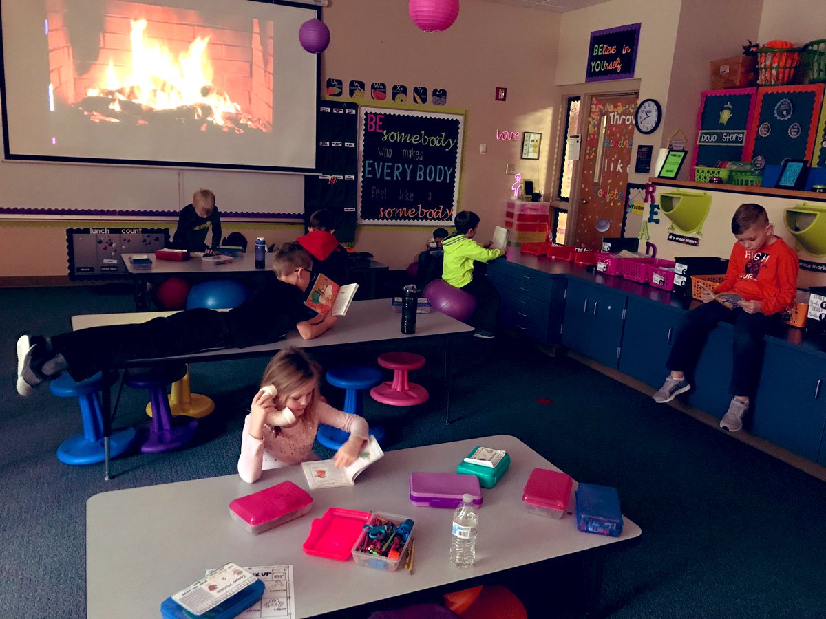 fesmccord's tweet photo. Eagle time kiddos started book clubs today. What better way to warm up than with a fire and a good book? #feseagles #fesfirsties https://t.co/TJjo7cTmDD