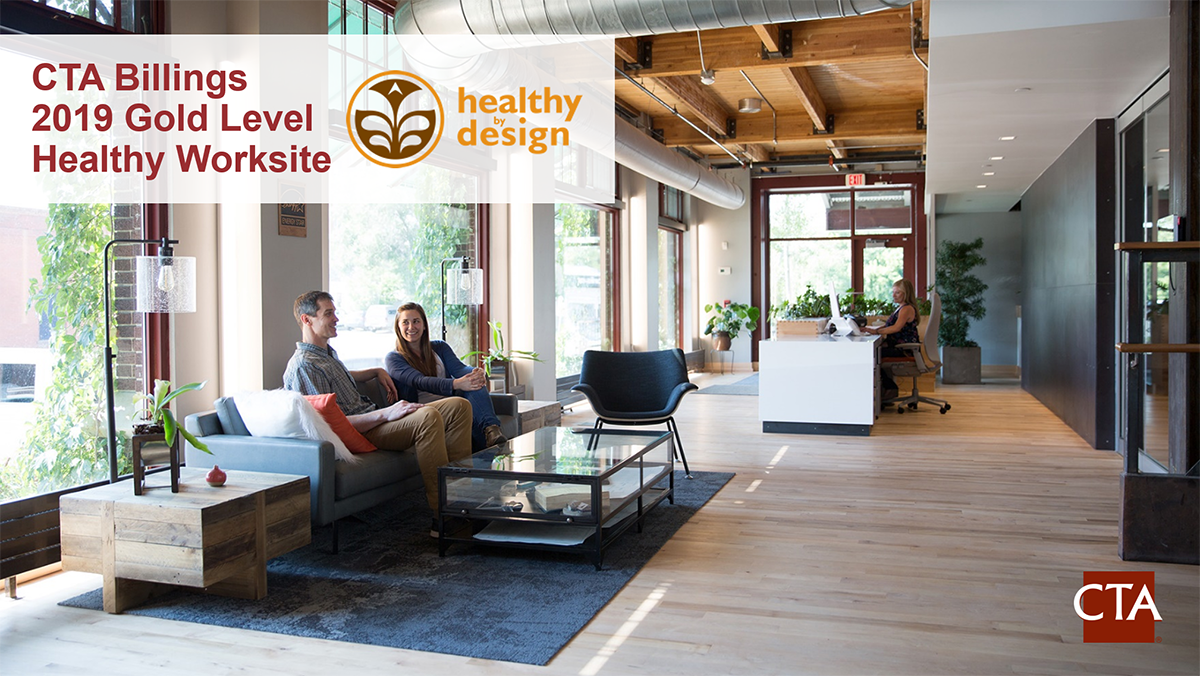Cushing_Terrell's tweet photo. Wellness? Oh, yeah! Our Billings, Montana, office has received Gold Level Healthy Worksite recognition from the Healthy By Design Coalition. (Ping-pong and foosball may have played a role…) #WorksiteWellness https://t.co/lSBKMhNhx2 https://t.co/h5vgMTeStu