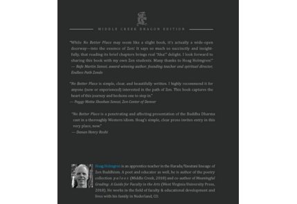 AudioMiddle's tweet image. No Better Place: A New Zen Primer by Hoag Holmgren is now available in a beautiful hard cover and paperback versions from Middle Creek Publishing &amp;amp; Audio ( @AudioMiddle ) as well as via Amazon.