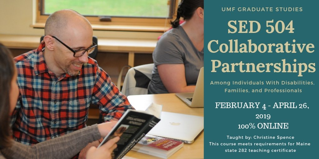 It's not too late to register for a spring course! SED 504 starts Feb 4 and is 100% online. See our full course list here - www2.umf.maine.edu/gradstudies/co… #umflearns