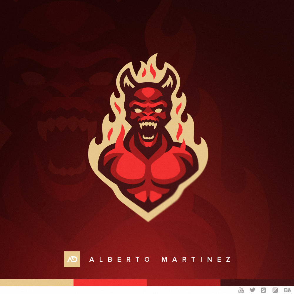 FIRE DEMON Mascot Logo, for sale! 🔥 
All feedback is really appreciate! ❤️