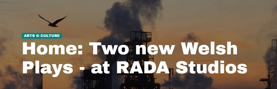 Feb 28th - Two shows from last year's #RADAfest will be presented in a new double bill as part of #walesweeklondon: @GaryoLag's @FlyHalfThePlay and @BethanCullinane's Salt
Book tickets here ow.ly/hRgT30nnfnz @Joannecayford @hillyjanes