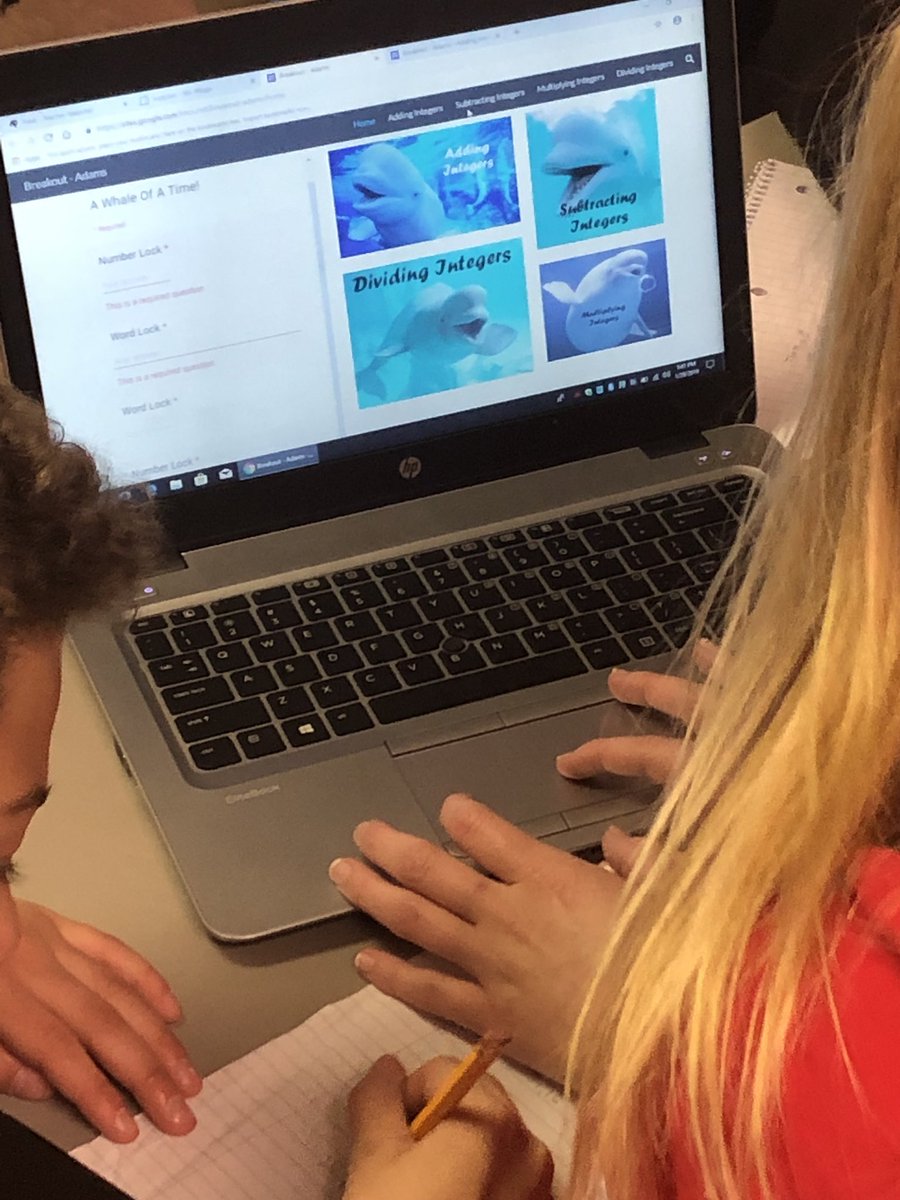#bestthingisawtoday 7th Grade Math Integers Breakout <a href="/mswiggs_/">Allyson Wiggs</a>  <a href="/aladams7m/">Amber Adams</a> Ss so excited to collaborate with each other. Promoting student choice.  Reinforce Skills #traskmiddle @tarheelscpl <a href="/traskbears/">Trask Middle School</a>