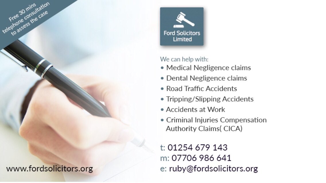 Rubyimran28's tweet image. We can act for you on a no win no fee basis. If you have been injured in an accident at work or been involved in a road traffic accident contact us for help. Or text “claim” and your name to 07706986641 and we will call you