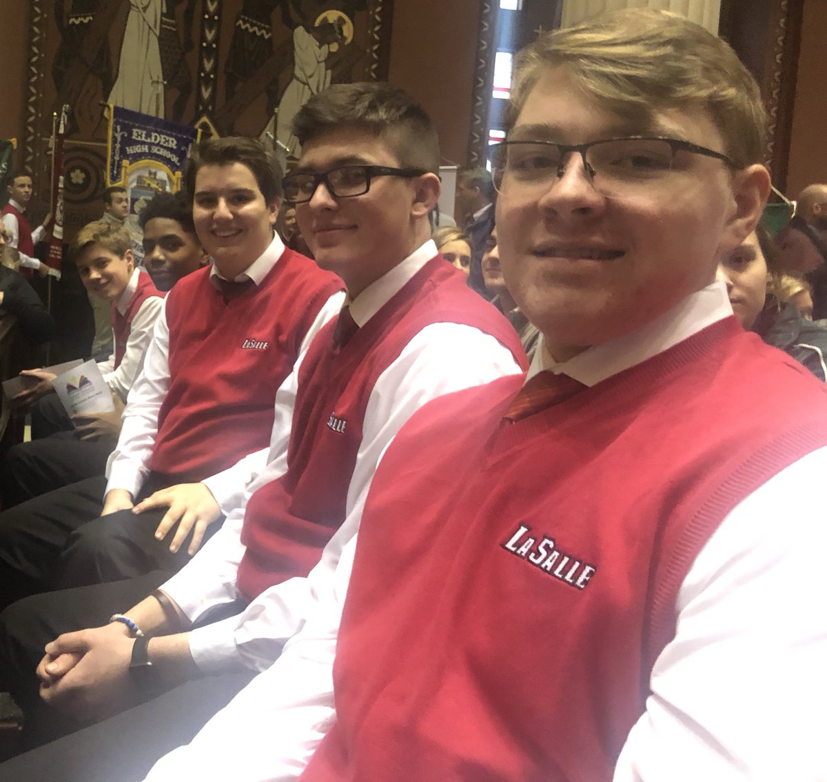 Had a great day with these young men from @LaSallePride representing our great school at the #CSW2019 Mass. Bishop Joe Binzer is a proud alum of @LaSallePride #LasallianEducation #TransformingLivesSince1680 #LJIOH