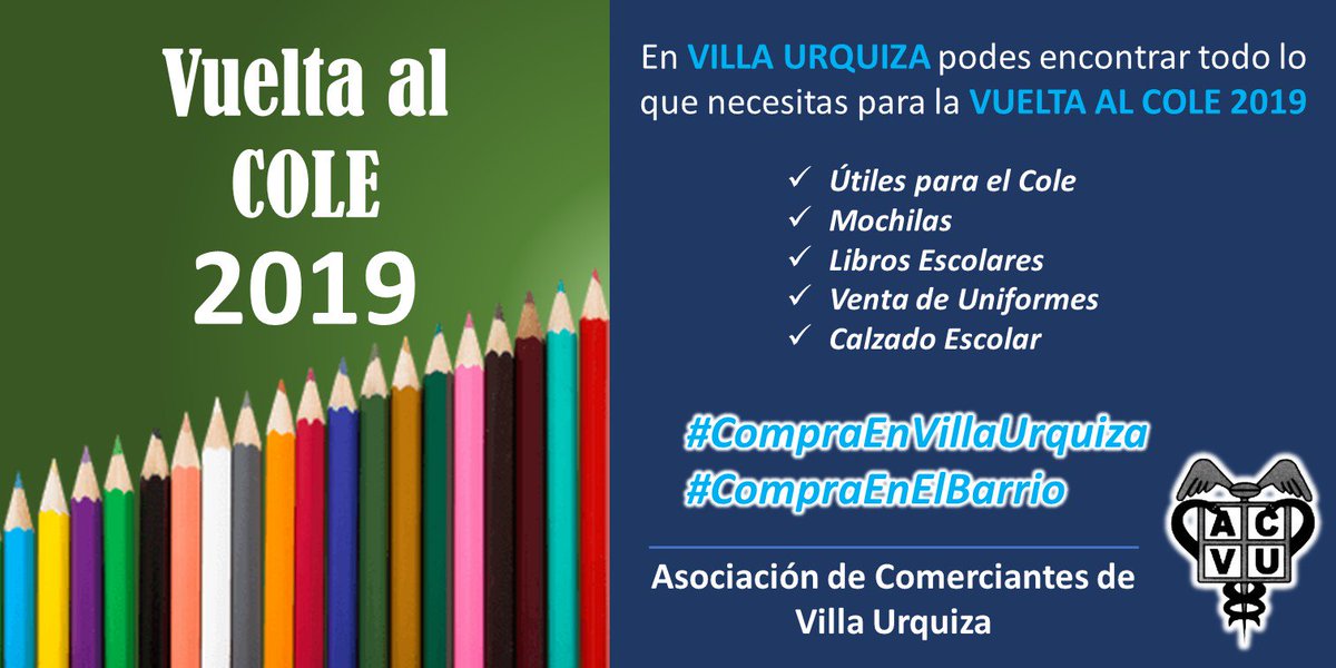 ComercioU's tweet photo. #VueltaAlCole todo lo que buscas para el Cole encontralo en Villa Urquiza. Las #Pymes del #barrio tienen buen #Precio y gran #Surtido https://t.co/gW4HhrzdWh