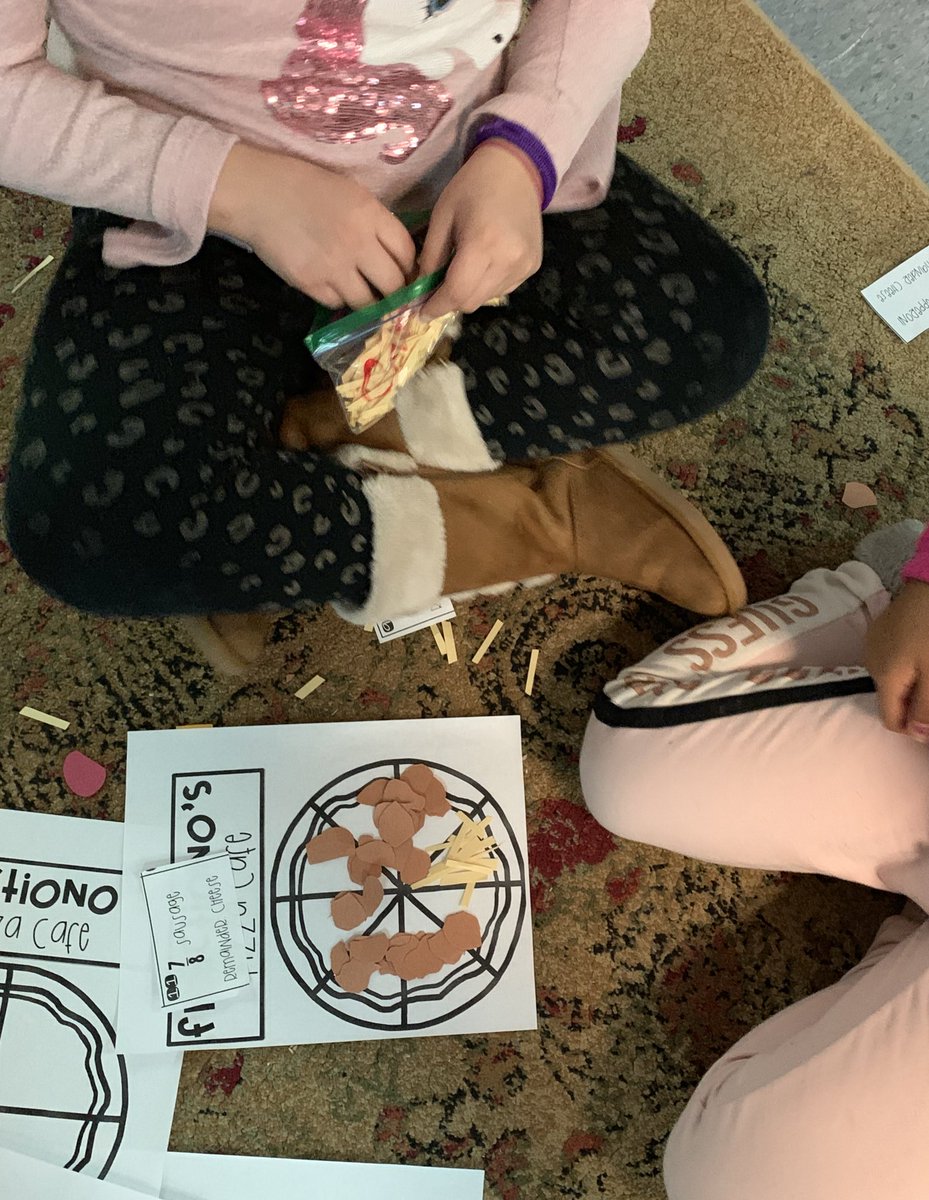 WeaverClass's tweet photo. Today we explored fractions by creating fraction pizzas! They rocked at forming their fractions in such a fun way. #thirdgradefun https://t.co/0VRxiRnxq2