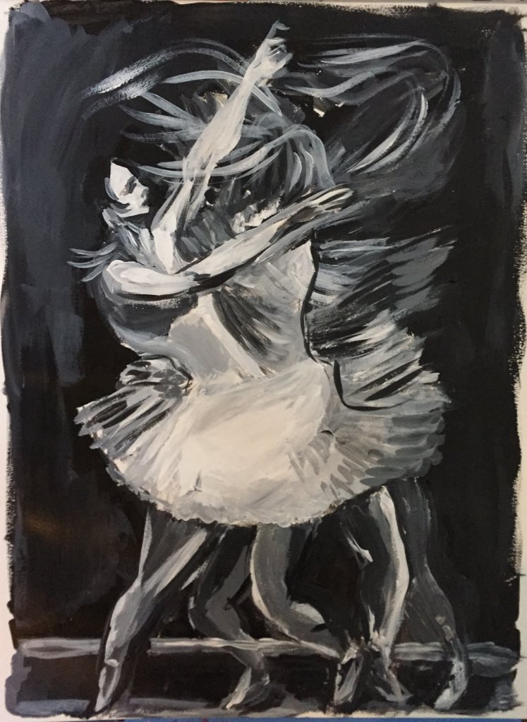 Patricia McBride Lousada, One of Balanchine’s Originals #obitpix #patriciamcbride #dancer #newyorkcityballet #georgeballanchine #botticelligirl #sketch #sketchbook #artwork #artistoninstagram #blackandwhite #acrylicpainting #portrait