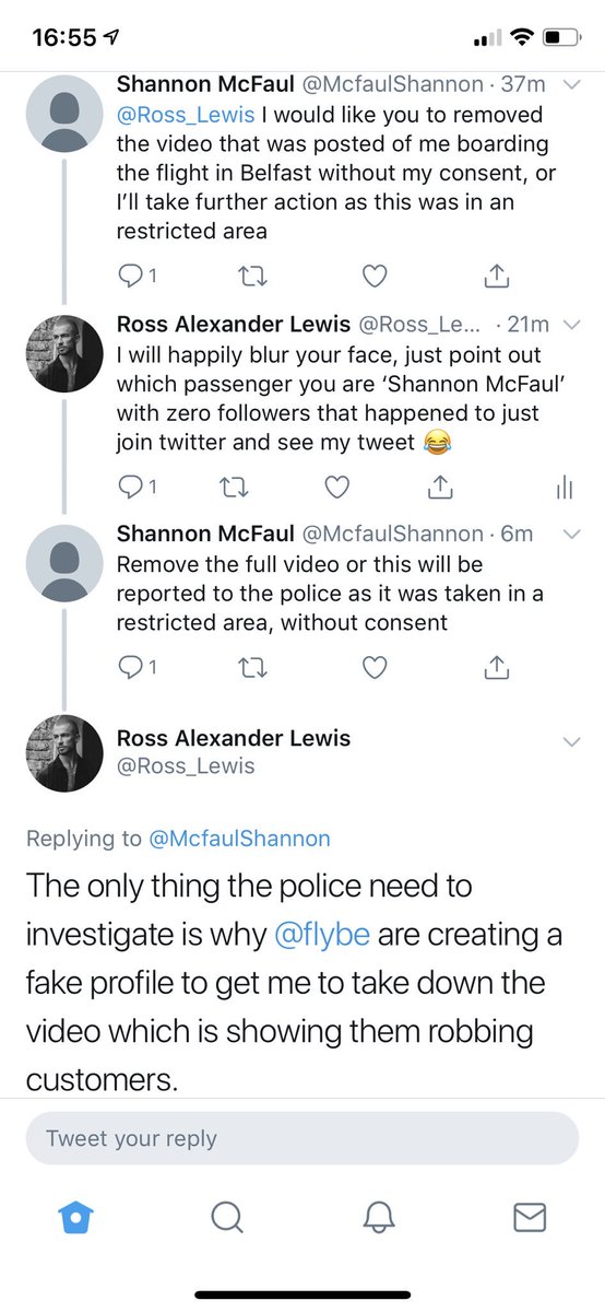 Apparently a passenger in my video who created a twitter account an hour ago and just so happened to see my video wants me to take it down. Funny how #flybe have also asked me to take this down twice! Give the refunds with your spare time #fakeprofile #shameonyou #flybescam