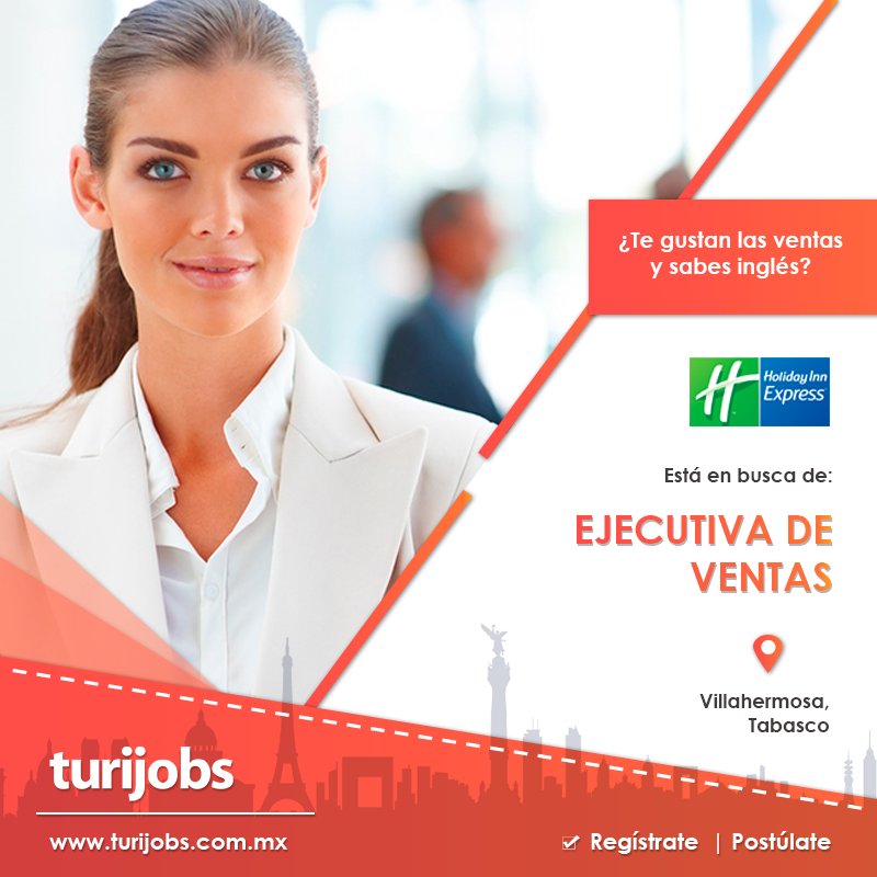 Turijobsmexico's tweet photo. #BolsaDeTrabajo 💼 ¿Sabes inglés y tienes experiencia en ventas? Hotel Holiday Inn Express Villahermosa está en busca de EJECUTIVA DE VENTAS.
Ingresa aquí y POSTÚLATE 👇
https://t.co/cCRt56pruf
@AMHMT
#Empleo #Ventas #EmpleoHoteles #EmpleoVentas #EmpleoVillahermosa #TurijobsMx https://t.co/rebve1rk2A