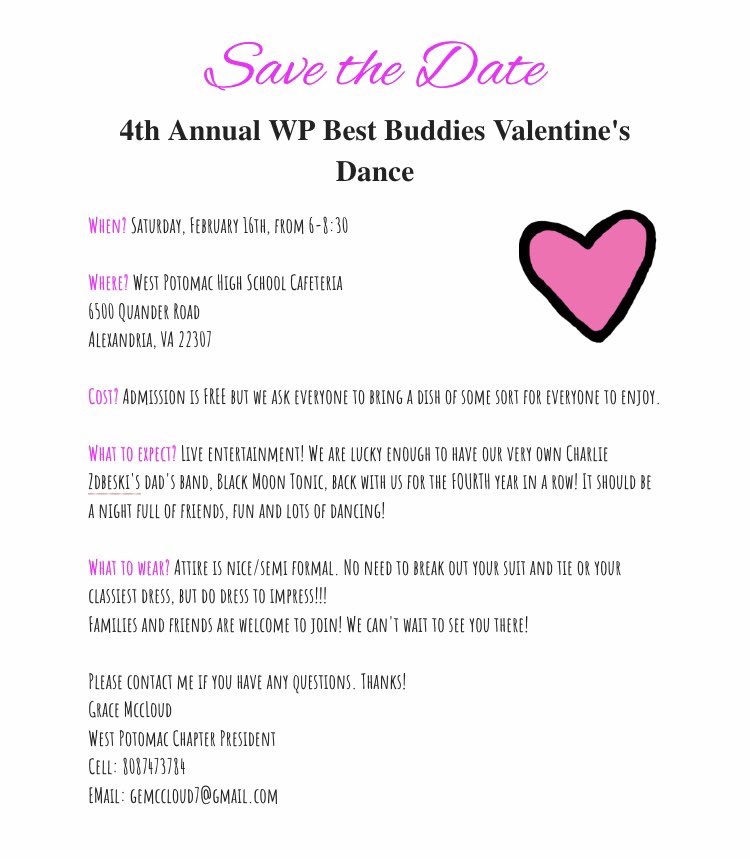 SAVE THE DATE!!! We LOVE best Buddies and cant wait for feb 16!!!     💗💜💗💜💗💜💗