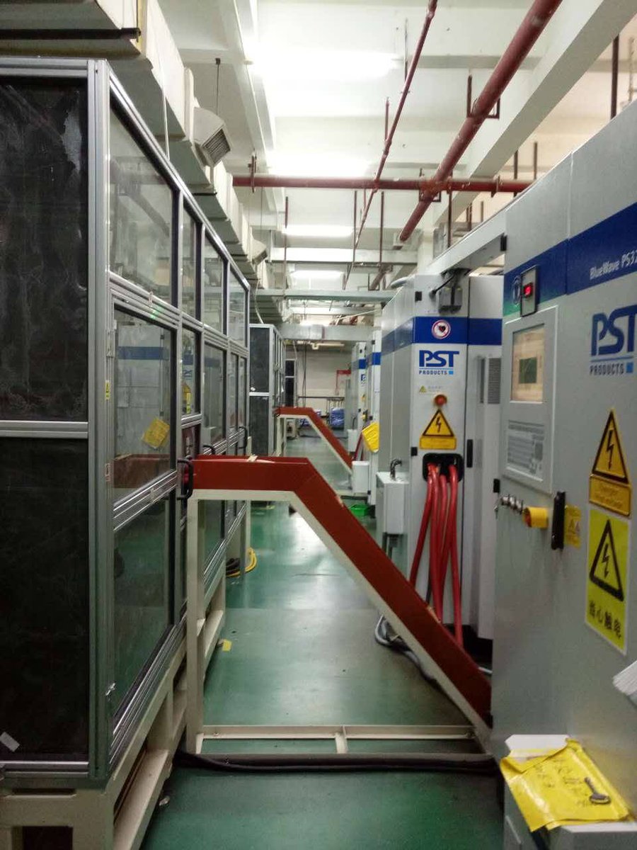 PSTproducts's tweet photo. EMPT mass production line for material hybrid welding of electrical components for e-mobility applications. This installed BlueWave industrial line is one of several in service operating 24/7. #pstproducts https://t.co/NToaCRSXgL