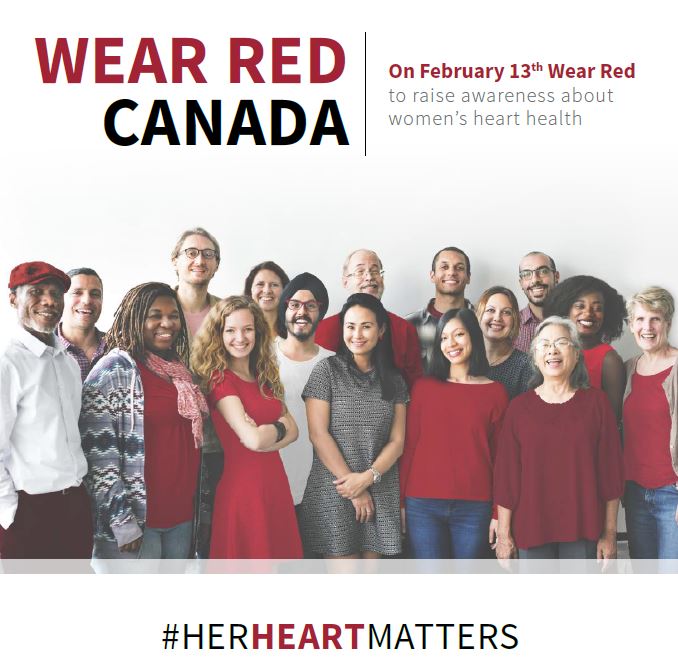 WomensHearts2's tweet photo. On February 13th, WEAR RED to raise awareness about women's heart health in Canada! Heart disease is the #1 killer of women worldwide 
Women are under-diagnosed, under-treated, understudied when it comes to heart disease. #herheartmatters  @UAlbertaNursing @HeartandStroke https://t.co/cVXJYwWvHc