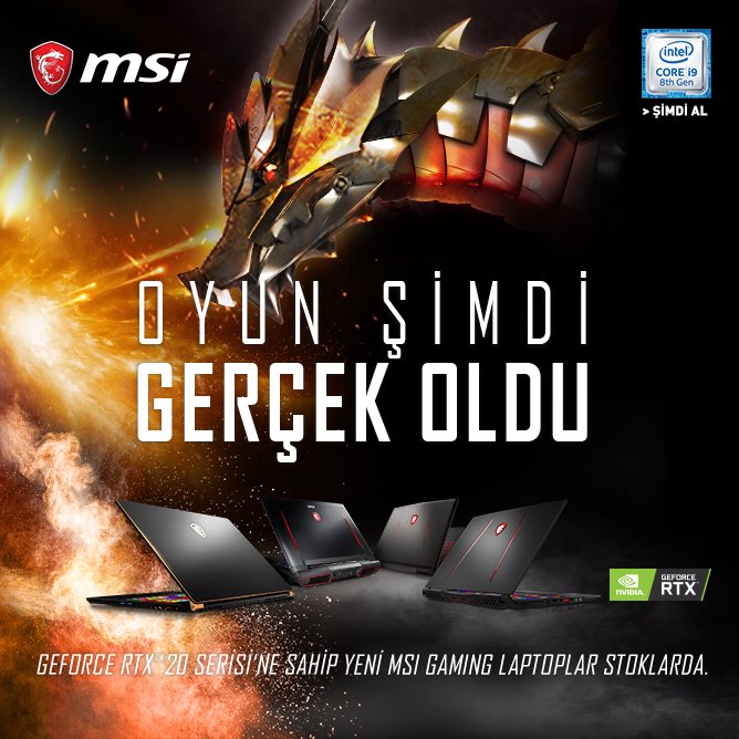 tekramarket's tweet photo. Oyun şimdi gerçek oldu!
GeForce RTX 20 Serisi grafiklerle güçlendirilmiş yeni MSI Gaming Laptoplar stoklarda!
Yani şurada👉🏼 https://t.co/9Uq9Mnvhhe
#tekramarketcom #msi #msigaming https://t.co/WQPStklV2g