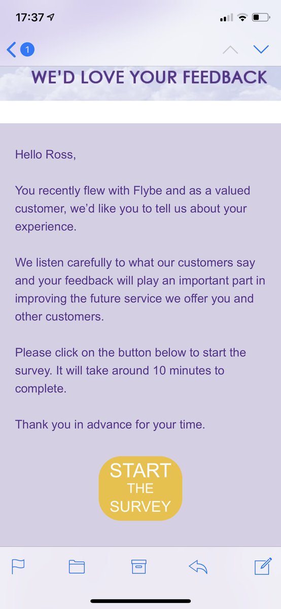 Just received this email. Are you serious <a href="/flybe/">Flybe ✈</a>? ‘Valued Customer’ fly with you for the last two years with the same bag and you charge me £50 to my destination and £50 to come back!