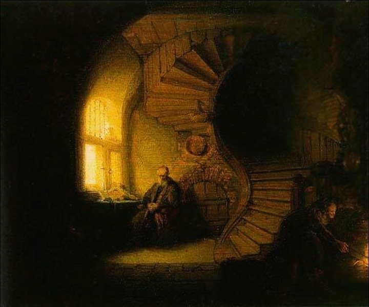 luciirov's tweet photo. Ethos anthròpos daimon. Anche qui sono presenti gli dèi. 
🎨 Rembrandt, Filosofo in meditazione. 
#ArteYArt https://t.co/FLaPvOHGrc