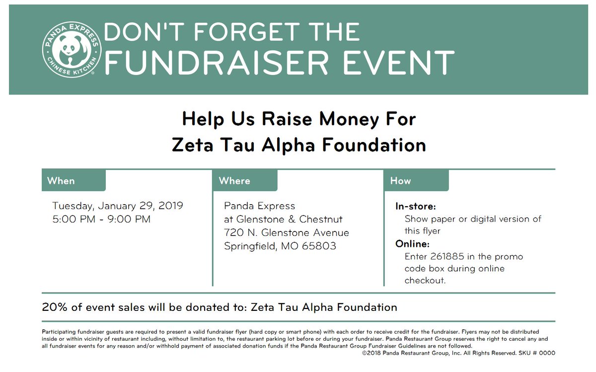 Need dinner plans? Well our dine out is tonight! Join us at Panda Express to help support breast cancer education and awareness!