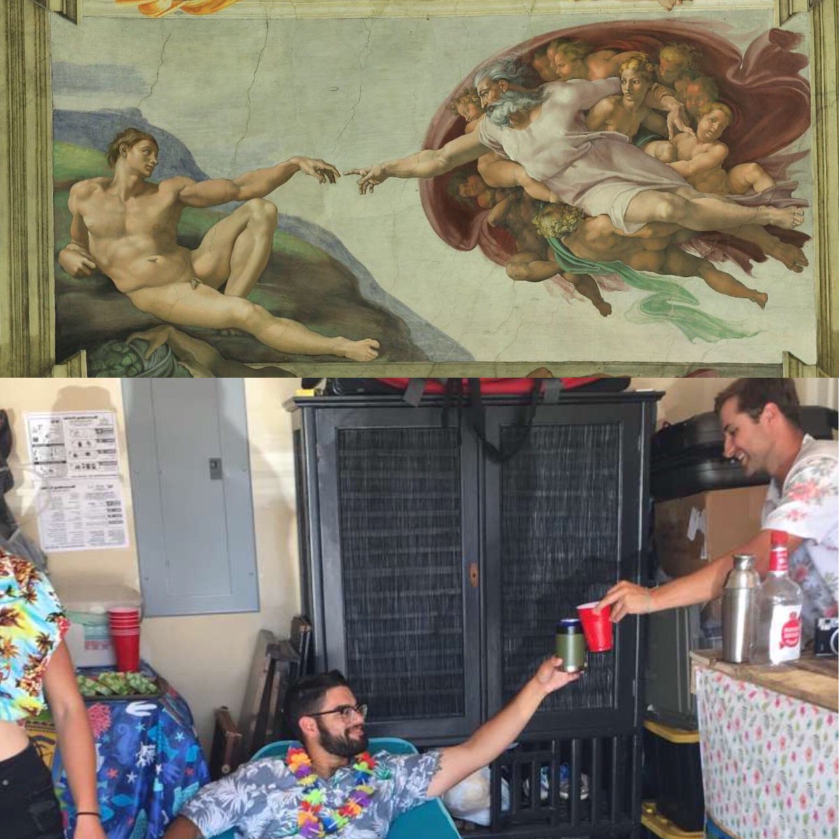 Alxqntr's tweet photo. Who did it better? 

#art #accidentalrenaissance #luausummerblowout2018 @NotMiguelLey https://t.co/REG2fq80Te