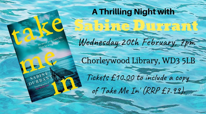 CWBookshop's tweet image. Very excited for our event with @SabineDurrant on February 20th #TakeMeIn @MulhollandUK 💙
Tickets: ow.ly/9APN30nv2Hy