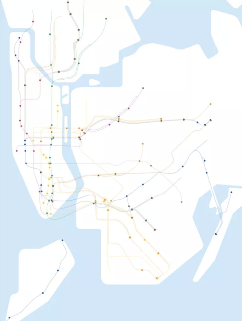 Azi's tweet photo. Imagine commuting in NYC with this map, via @Guardian.

They created it in Sept. 2017 showing only the 117 subway stations are fully accessible, out of 472.

https://t.co/F3ZLrrKgdt https://t.co/PpVz6LbDJO