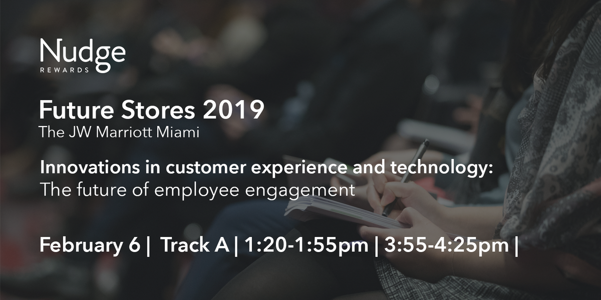 Don't miss our discussion on the future of employee engagement <a href="/FutureStores/">futurestoresofficial</a> #Miami, where our CCO <a href="/JordanEkers/">Jordan Ekers</a> discusses the relationship between employee experience and frontline performance. bit.ly/2FJjKFp