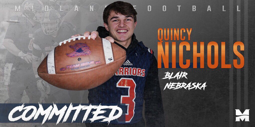 Extremely excited to announce that I have verbally committed to play football at Midland University. Thank you to my family, coaches, and friends that have made me the person and player I am today. Also thanks to Coach Jamrog and staff for this opportunity. Go Warriors 🦍🦍