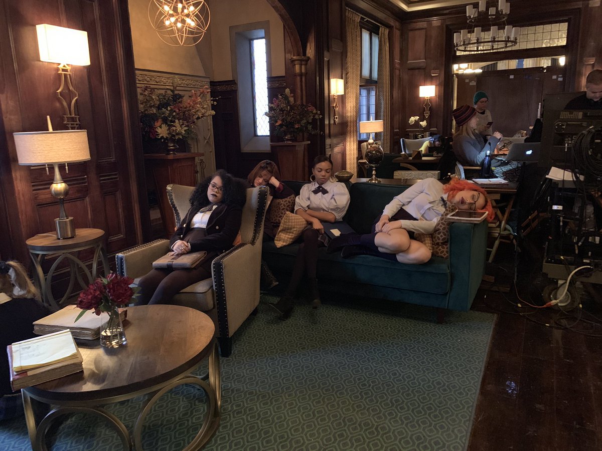 Oops. I think I put a sleeping spell on them by accident. #EmmaTig  ❤️😂🎬🎥 #bts <a href="/cwlegacies/">Legacies</a> <a href="/SalvatoreSchool/">Salvatore School</a> All new episode of #legacies airs on Thursday • 9pmEST/PST •8pmC