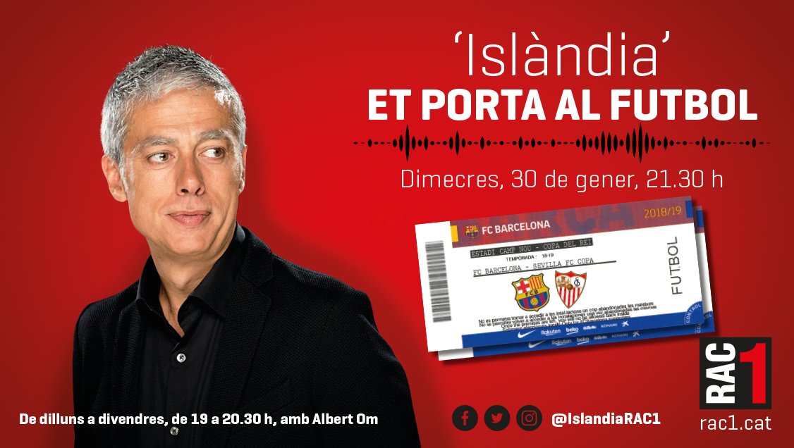 SORTEIG! Dues entrades per anar a veure el Barça-Sevilla de quarts de Copa del Rei demà al Camp Nou! Per participar ens heu de seguir (si no ho feu encara) i fer retuit d'aquesta publicació.