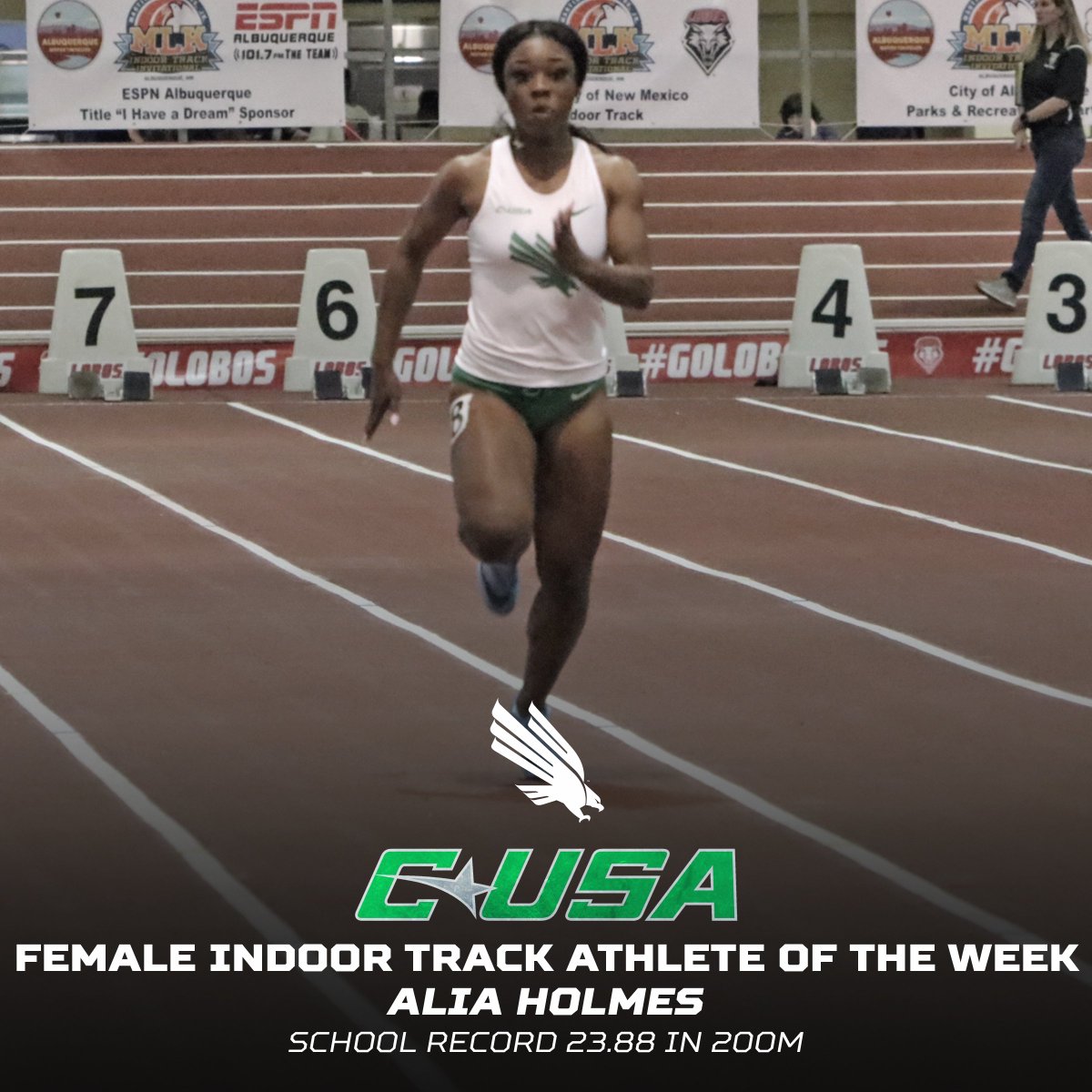 Congratulations to Alia Holmes on being named the #CUSATF Female Indoor Track Athlete of the Week for her record-breaking performance in the 200m!
#GMG