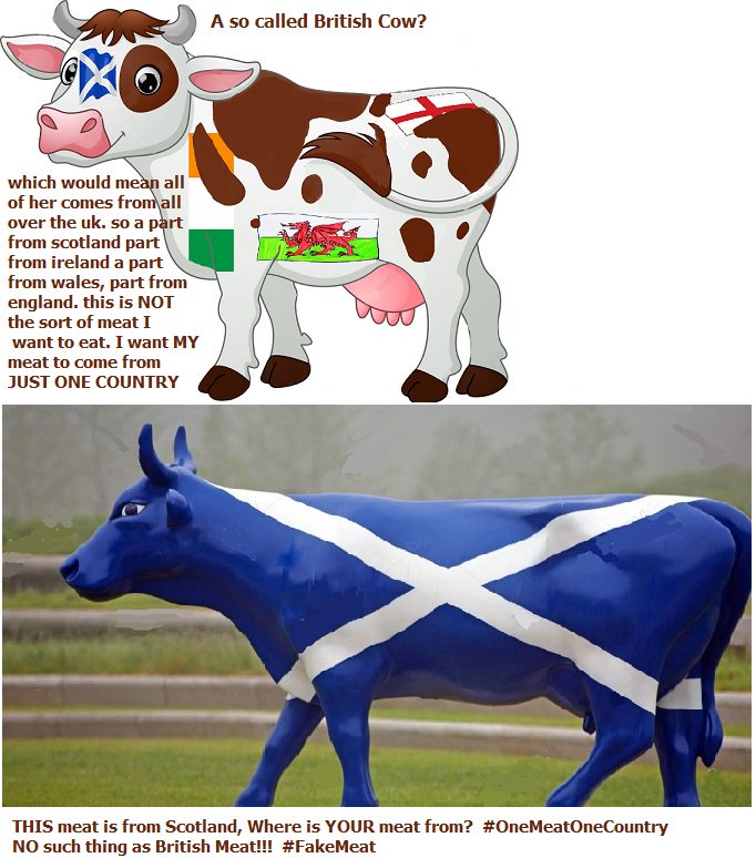 68xsarahx68's tweet image. No such thing as British meat!!
can only come from either, Scotland, Ireland, Wales or England it is  impossible for it to be british. #LabelCorrectly #OnecountryOneMeat
#Scotland
#FakeMeat