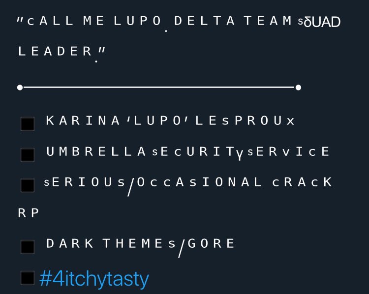 ◾️#ResidentEvilRP
◾️New to RP/Not new to RE
◾️DMs open to plot
◾️Non-Lewd
◾️ Included screenshot for those who can’t see other fonts